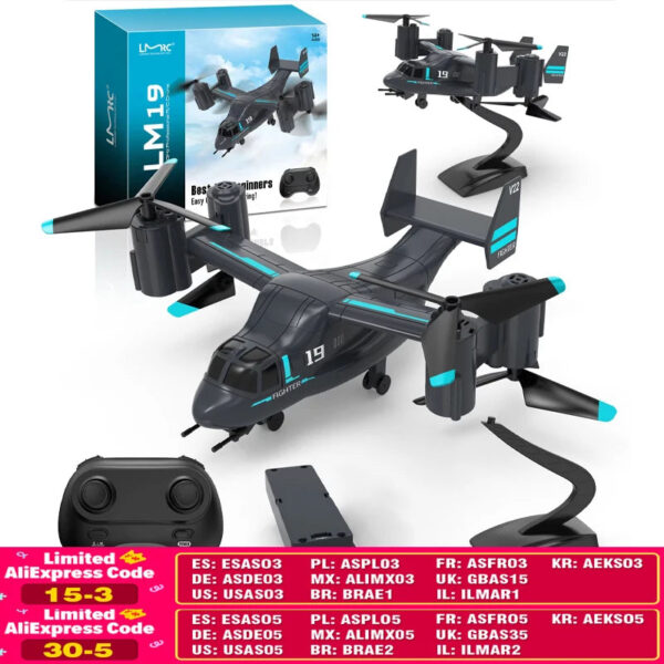 a267f3d2e9f19702 LM19 Remote Control Helicopter Drone 480P Camera Fighter Quadcopter Osprey Aircraft RC Drones for Children Kids Plane Toys Gifts
