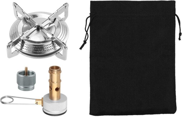 HOMGEN Portable Gas Stove | Mini Camping Gas Cooker with Butane/Propane Adapters and Storage Bag | Compact Camping Stove Gas Burner for Backpacking, Hiking & Outdoor Cooking