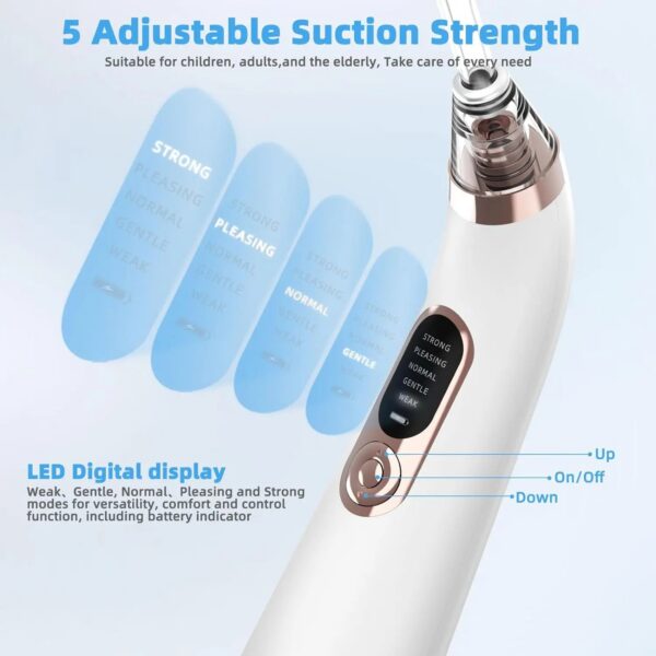 a26e105a868cd8f5 Electronic Vacuum Tonsil Stone Remover Kit with 5 Suction Modes 10in1 Tonsil Stone Cleaner Mouth Cleaning Tool Oral Fresh Care