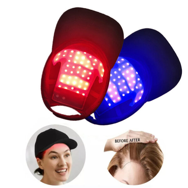 Red Fast Growth Cap Red&Infrared Light Therapy Device for Hair Loss Treatment with USB Charging Anti-hair