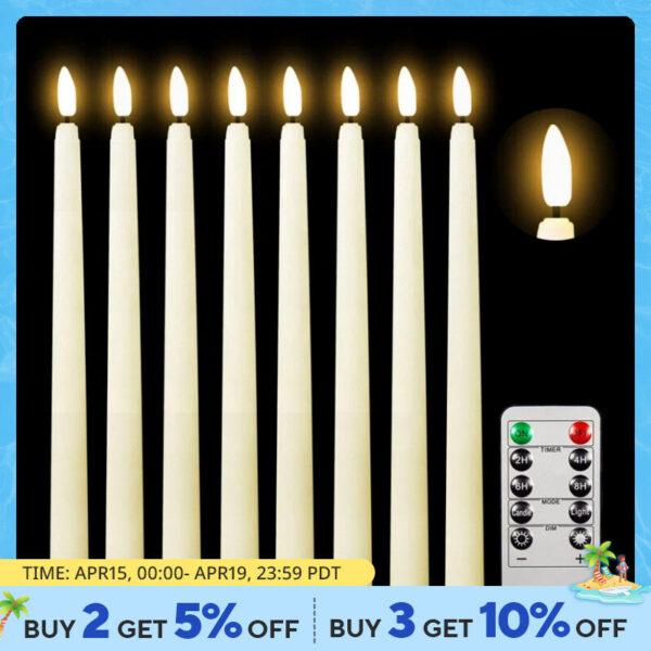 a2788ae467da1cc8 LED Flameless Flickering Taper 3D Wick Candles Lamp with Remote Control Tea Lights Wedding Home Decor Battery Operated