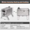 a28229fea267438f MC TOMOUNT Tent Stove Portable Wood Burning Stove 304 Stainless Steel for Camping Hunting 6feet Pipes Included