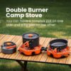 a28e1fe9734e6527 Propane 2 Burner Camping Stove with Carrying Bag, Portable Folding Gas Stove for Camping, Backpacking Camp Stove for Outdoor Cooking, With 17,000 BTU Adjustable Burners for BBQ, Tailgating