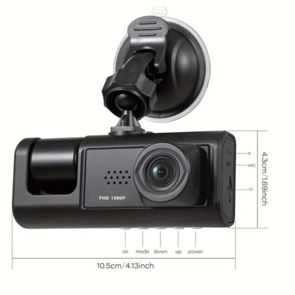 a293735c614a34ce Dash Cam W/ IR Night Vision Loop Recording & 2" IPS Screen 1080P 3 Camera , video recorder, Vehicle DVR