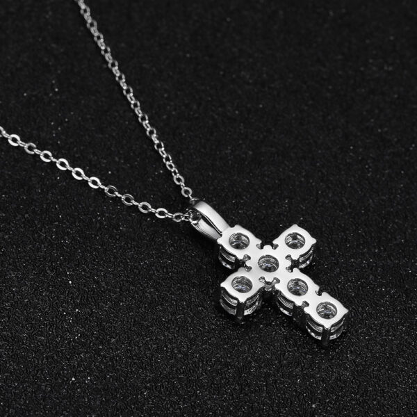 a2b39712ec653f94 KNOBSPIN 3ct D VVS1 Moissanite Cross Pendant Necklaces for Women Man Sparking Diamond with GRA 100% Sterling Sier Necklace