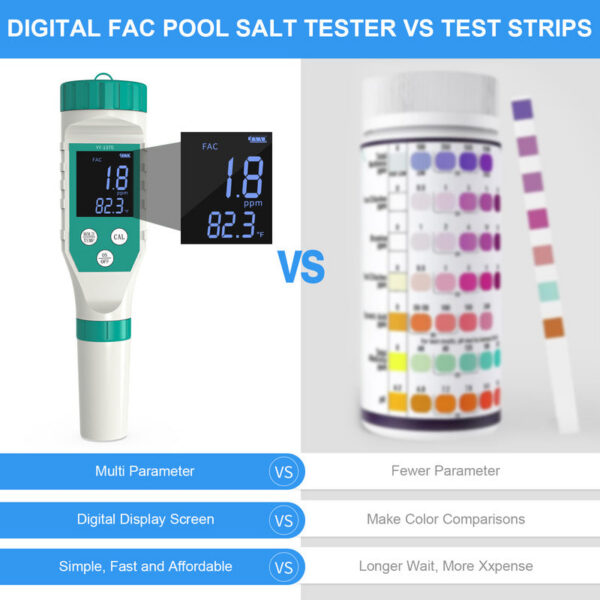 a2bd245e0757b4af 7 in 1 PH/Free Chlorine/ORP/EC/TDS/Salt/Temp pH Meter Swimming Pool Saity Tester IP67 Waterproof for Aquarium Aquaculture Spa