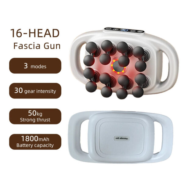 a2c39c8621ca8492 16-Head Fascia Gun High-Frequency Vibration Body Massage Gun Back and Waist Massager Neck Shoulder Massager Muscle masajeador
