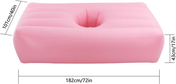 BBL Recovery Air Mattress with Hole, Post-Surgery Inflatable Bed for Brazilian Butt Lift, Electric Pump, Waterproof PVC, Ideal for Sleeping, Sitting, and Relaxation, Pink