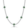 a2eae7f7b65d0eac Wong Rain 100% Sterling Sier Flower Lab Sapphire Emerald High Carbon Diamonds Gemstone Tennis Chain Necklace Fine Jewelry