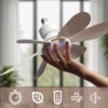 a2eb6648a572ddc1 LED 40W ceiling fan light E27 with remote control for dimming, suitable for living room, study, household use, 85-265V