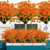 a2f29a81c3975a82 24 Bundles Artificial Flowers for Outdoor,No Fade Fake Plastic Flowers Faux Plants for Decoration Hanging Planters Indoor Outside Garden Porch Window Box Home Wedding Farmhouse