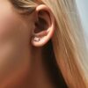 MODIAN 925 Sterling Silver Simple Emerald Cut CZ Stud Earrings Hypoallergenic Earrings For Women Wedding Engagement Fine Jewelry
