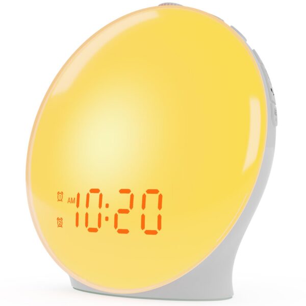 a30bee73fcd8b4ae Wake Up Light Alarm Clock Kids, Heavy Sleepers, Bedroom, with Sunrise Simulation, Sleep Aid, Dual Alarms, FM Radio, Snooze, Nightlight, Daylight, Colors, 7 Natural Sounds, Ideal for Gift