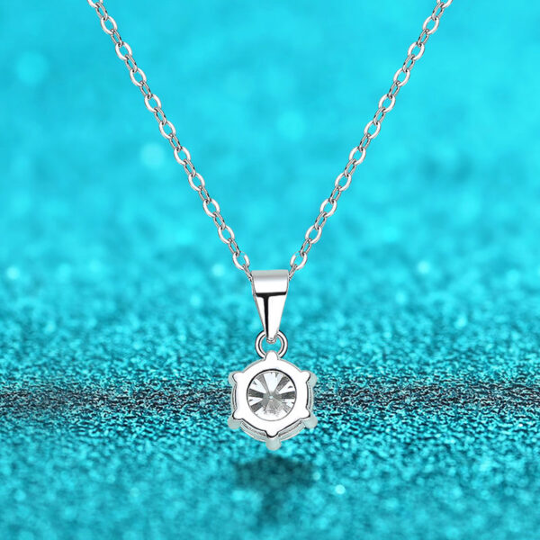 Smyoue D Color 1 2 3 Carat Moissanite Necklace For Women Six Prong Simulated Diamond Pendant Sterling Sier Wedding Jewelry