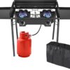Bonnlo Single Burner Gas Stove Propane Stove, 100,000 BTU High Power Portable Outdoor Camp Cooker Stove with 20 PSI Regulator, Adjustable Height & Side Shelf for Backyard, Camping, Tailgating