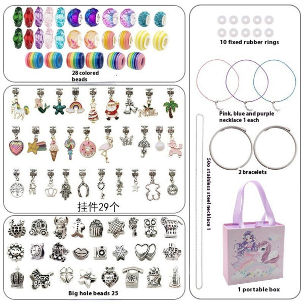 a32142a6a41d3ba4 DIY Bracelet Jewelry Girl Kids Making Accessories Kit with Beads Pendant Charms Bracelets and Necklace String