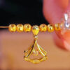 Authentic Gold Diamond Ginkgo Leaf Pendant Necklace Women's Exquisite Jewelry Gift Simple Zircon Neckchain