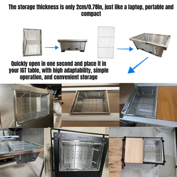 a34047d051245385 304 Stainless Steel Grill Portable Outdoor IGT Table Folding Firewood Barbecue Camping Stove
