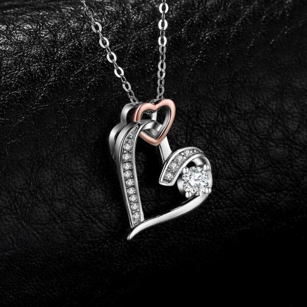 a34055e34dcfc84e Palace Heart Love Rose Gold Sterling Sier Simulated Diamond Pendant Necklace for Women Fashion Jewelry No Chain