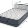 a34b98f418a8e346 Intex 64447ED Dura-Beam Deluxe Ultra Plush Air Mattress with Headboard: Fiber-Tech – Queen Size – Built-in Electric Pump – 18in Bed Height – 600lb Weight Capacity