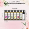 a34db83fa7736943 EUQEE 6 Bottles Floral Series Essential Oils Set For Diffuser Candle Making-Rose Lavender Ylang Ylang Jasmine Geranium Chamomile