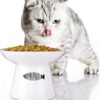 a34e2398a66fe6fd Yangbaga Cat Raised Food/Water Bowl for Elder Big Cats, Non-Skid 4.8x6.4in Premium Ceramic Cat Bowls with Stand, Sturdy and Anti-Fall… (White)