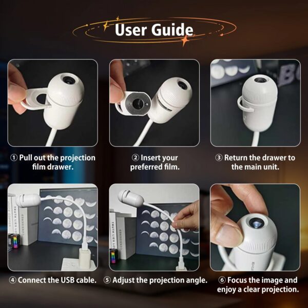 a34f0469c8fbe322 2-in-1 USB Ambient Light For Large Range Projection Atmosphere Multiple Scenes Adjustable Focus Distance Night Lighting Function