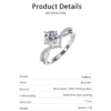 Pass Diamond Test D Color 1 Carat Moissanite Wedding Ring High Quality White Gold Rings Fashion Sterling Sier Jewelry
