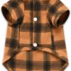 Koneseve Dog Shirt Plaid Dog Clothes for Small Dogs Boy Girl Cat Clothes Soft Puppy Outfit Adorable Pet T-Shirts Kitten Grid Costume Apparel Thanksgiving Christmas Clothing ( Yellow; L/Large )