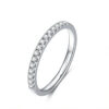 a3582aba060e73cf NeeTim Moissanite Ring Sterling Sier with White Gold Plated Full Diamond Eternity Band Engagement Wedding Rings for Women