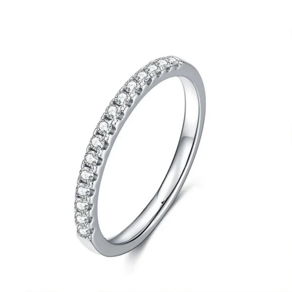 a3582aba060e73cf NeeTim Moissanite Ring Sterling Sier with White Gold Plated Full Diamond Eternity Band Engagement Wedding Rings for Women