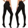 HA WA Fleece Lined for Women, 2 Pairs Opaque Warm Tights with Control Top Pantyhose