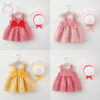a3624946ffcefc96 2Pcs/Set Summer Baby Girl Dress Sweet Bowknot Plaid Children Clothes Lovely Thin Soft Clothing For Kids Toddlers Party Dresses