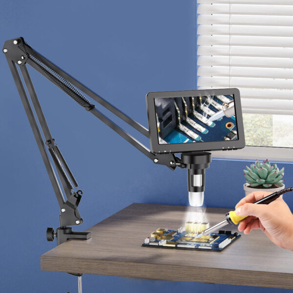 a36486c6f36251c1 RIEVBCAU Flexible Arm Stand,Adjustable Metal Bracket Coin Microscope Mount Compatible with DM4 DM7 DM9 MS1 MS3