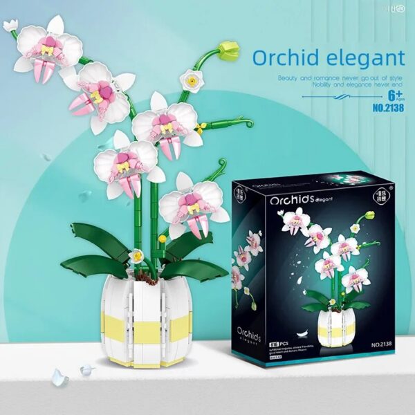 a376969a953e6204 Weilei Creative 2138 Eternal Flower Butterfly Orchid Plant Pot Building Blocks Desktop Ornaments Assembly Plastic Abs