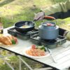 a37d8de4b0f56e76 2 Burner Propane Camping Stove,Portable Folding Gas Stove for Camping with 17200 BTU,Two Adjustable Burners with Easy Carrying Handle&Inlet Gas Pipe,Outdoor Camp Stove for Camping Backpacking