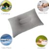 2 Pack Gray Ultralight Inflatable Pillow Small Squared Flocked Fabric Air Pillow for Hiking, Camping, Traveling, Napping, Desk Rest, Neck & Lumbar Support