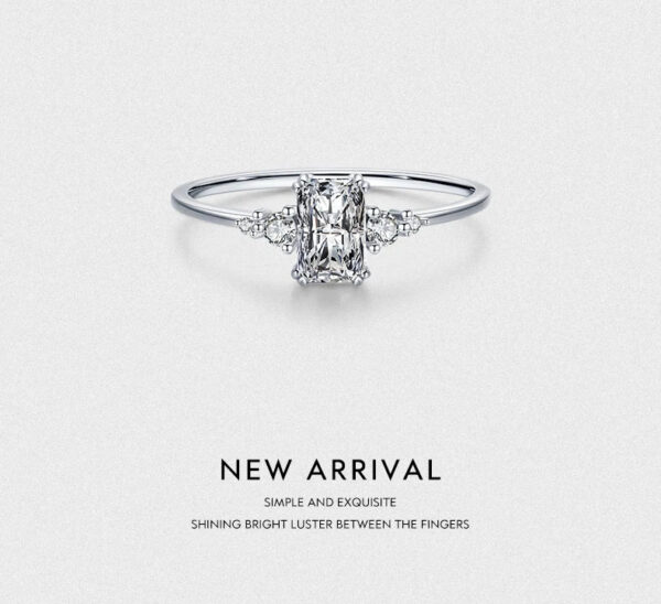 Modian Rectangle Dazzling Ring Solid 925 Sterling Silver Clear Cubic Zirconia Finger Rings For Women Wedding Fine Jewelry Anel