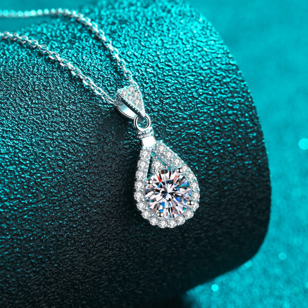 Smyoue 100% Real Moissanite Necklace Women Vvs Round Cut Diamond Pendant for Girlfriend Jewelry S Sterling Sier Gra