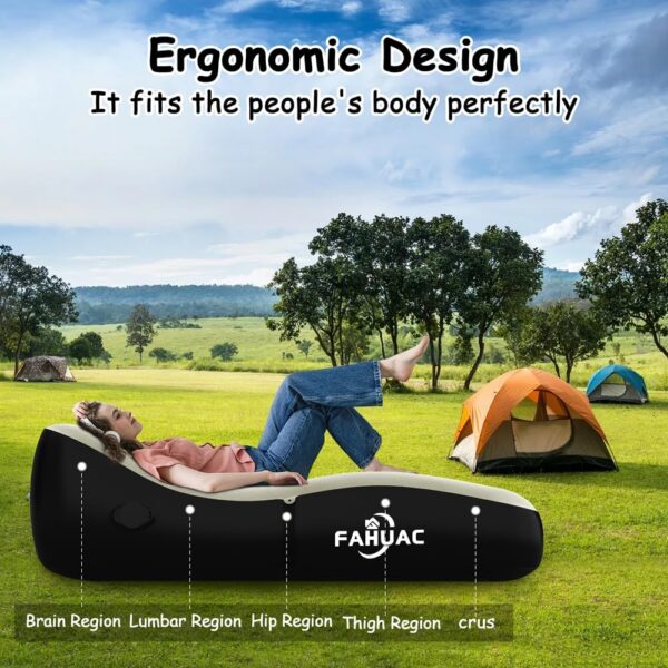 a39c6206e1914b7e Fahuac Auto Inflatable Lounger Air Sofa, Portable Auto Inflatable Couch Air Sofa Bed Lazy Lounger Chair Cozy Sleeping Camping Sofa Bed for Outdoor and Indoor Use