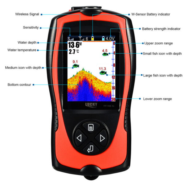 a39d84595dbf3a61 Lucky Sonar FF1108-1CWLA Rechargeable Wireless Sensor 45M Water Depth Echo Sounder Fishing Portable Fish Finder