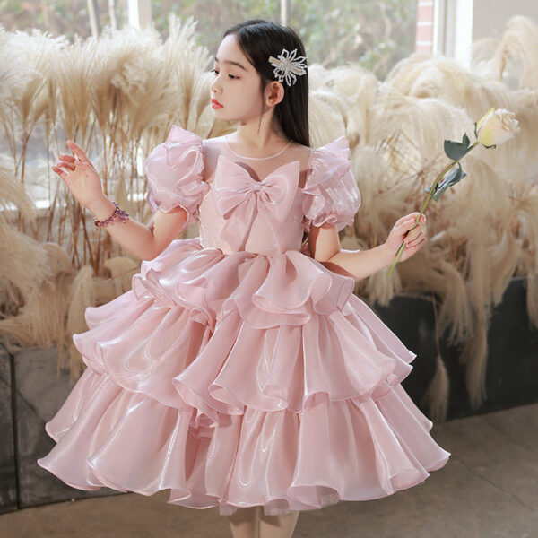 Baby wedding Party Dress Round neck printing princess Teens Kids Dresses Pageant Gown Girls dress Children’s wear