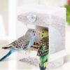 Parrot Automatic Feeder,No-Mess Bird Feeder,Cage Accessories for Budgerigar Canary Cockatiel Finch Parakeet Seed Food Container by Old Tjikko (Screw-Fixed Bird Feeder)
