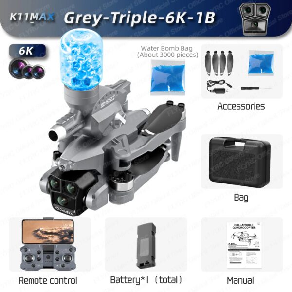 a3c7e2335aaefae7 K11 Max Brushless Motor 6KM Rc Drone 8K Professinal 4K Three Camera Wide Angle Localization Obstacle Avoidance Toy Sell Apron