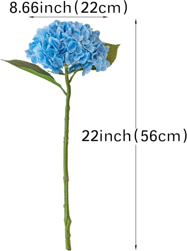 a3c85ea2f62f1792 3PCS 22 inch Realistic Artificial Hydrangea Large Real Touch Flowers Artificial Flowers Dry Flowers Outdoor Wedding Christmas Office Family Party Living Room Table Decoration (Blue)