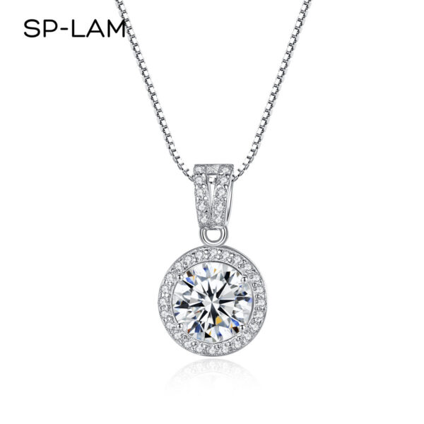 a3c9bea21f9b52b1 SP-LAM Moissanite Diamond Pendant Necklaces For Women Sterling Sier Chain Trending Iced Bling Wedding Jewelry