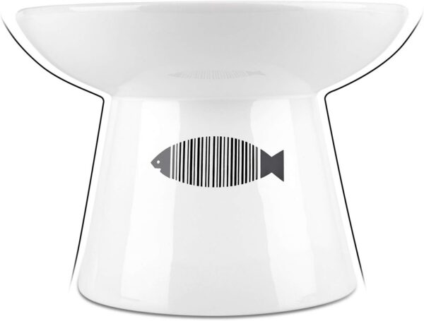 a3dc78150420a2fa Yangbaga Cat Raised Food/Water Bowl for Elder Big Cats, Non-Skid 4.8x6.4in Premium Ceramic Cat Bowls with Stand, Sturdy and Anti-Fall… (White)