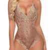 Avidlove Women One Piece Lingerie Deep V Teddy Sexy Lace Bodysuit with Snap Crotch