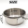 a3e2898f43cecb95 2PCS Bird Feeding Dish Cups with Spoon, Parrot Food Bowl Clamp Holder - Stainless Steel Coop Cup, Bird Cage Water Bowl for Parakeet African Greys Conure Cockatiels Lovebird Budgie Chinchilla