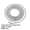 Effie Queen Italian 1.2mm1.5mm 1.7mm Diamond-Cut Rope Chain Necklace 40cm-60cm 100% Sier Woman Man Jewelry Gift DSC29